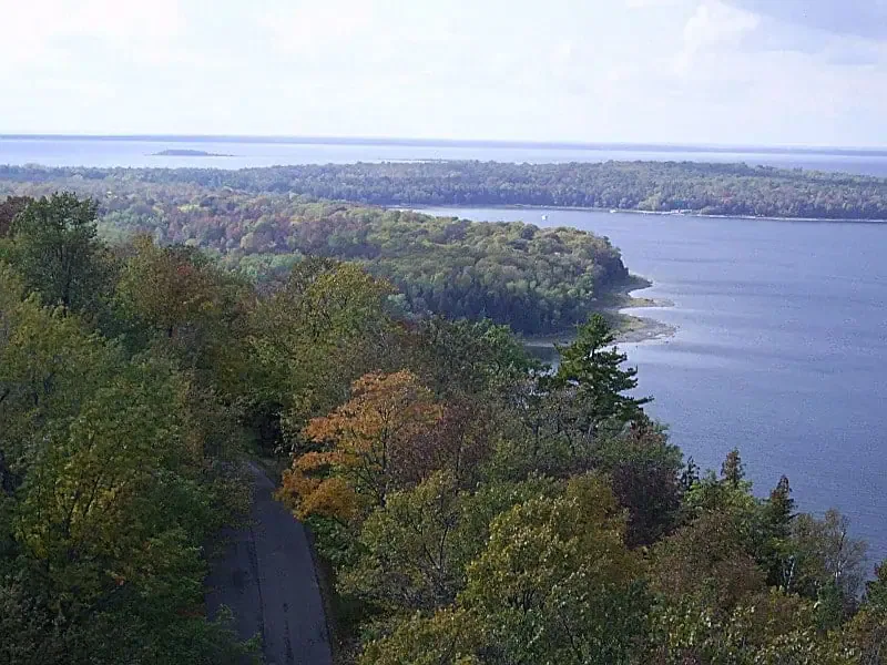Aerial view of Door County