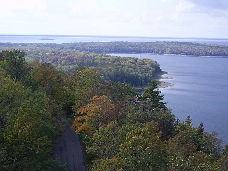 Aerial view of Door County